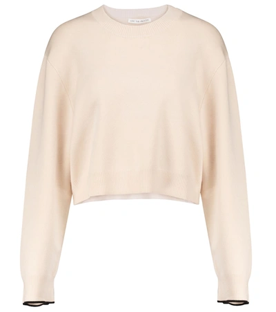 Live The Process Cropped Stretch-knit Jumper In Beige