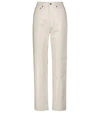 Agolde 90s Recycled Leather Fitted Pants Powder 26 In White