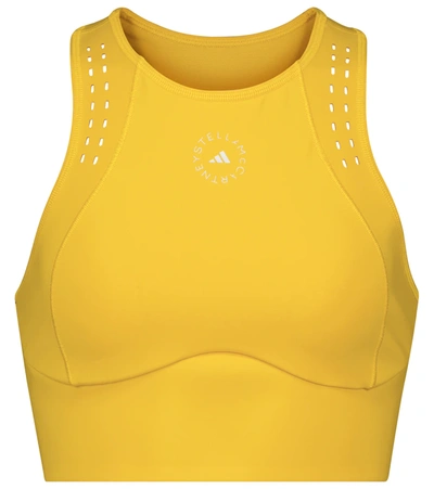 Adidas By Stella Mccartney Truepurpose Racerback Crop Top In Yellow