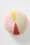 Anthropologie Handwoven Spiral Pillow In Pink