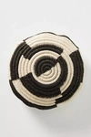 Anthropologie Handwoven Spiral Pillow In Black
