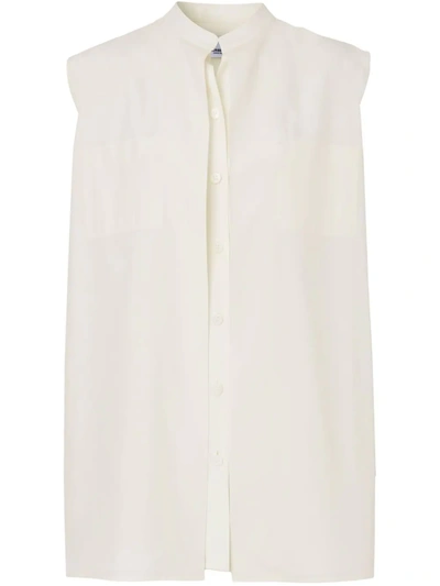 Burberry Layered-effect Sleeveless Shirt In White