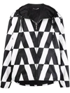 Valentino Reversible Black & White Optical Print Shirt Jacket In Schwarz