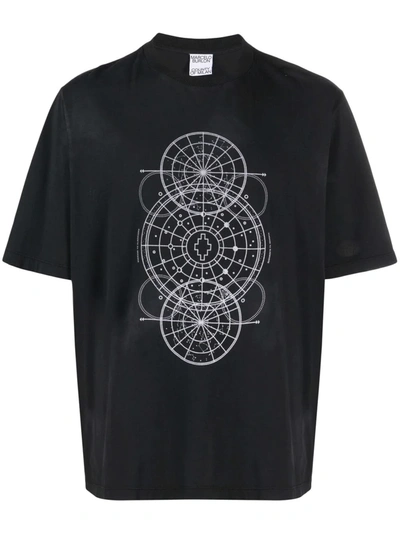 Marcelo Burlon County Of Milan Black Astral Circles Over T-shirt In Schwarz