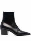 SAINT LAURENT POINTED-TOE ANKLE BOOTS
