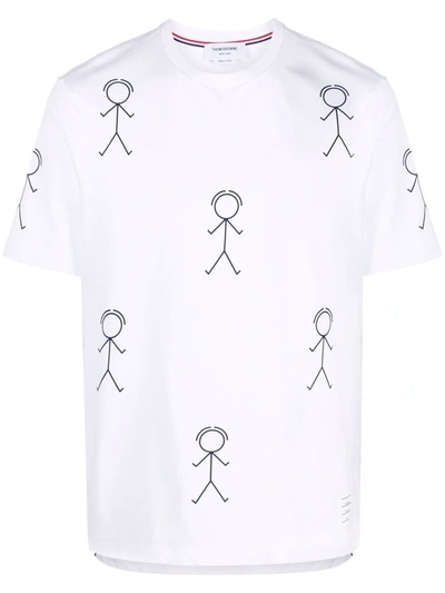 Thom Browne Mr. Thom Icon Cotton T-shirt In White,blue