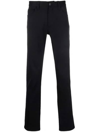 Emporio Armani Straight-leg Chino Trousers In Schwarz