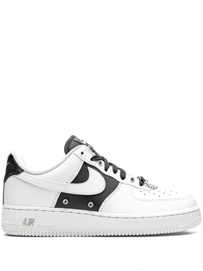 Nike Air Force 1 '07 Prm "silver Chain" Sneakers In White,black,metallic Silver,white