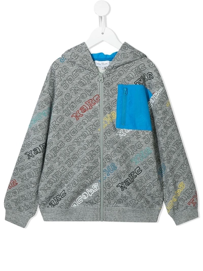 The Marc Jacobs Teen Logo-print Zip-up Hoodie In Grey