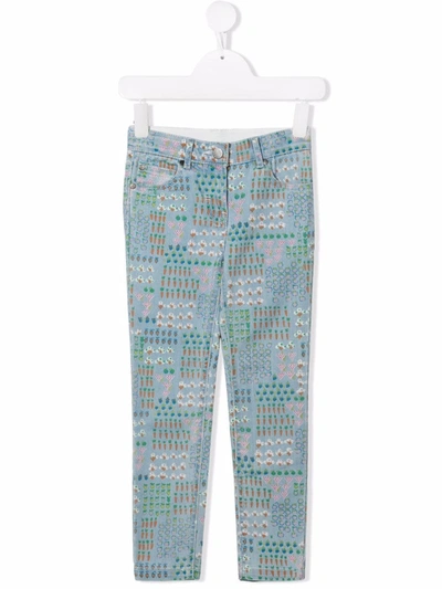 Stella Mccartney Kids' Produce-print Jeans In Blue