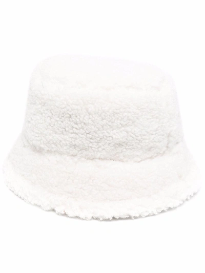 Apparis Amara Faux Shearling Bucket Hat In Ivory