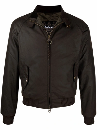 Barbour Funnel Neck Zip-up Wax Jacket In Ol71