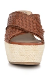 Vintage Foundry Lorie Leather Espadrille Platform Wedge Sandal In Cognac