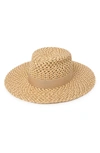 Eric Javits Cannes Ii Wide Brim Woven Fedora In Peanut