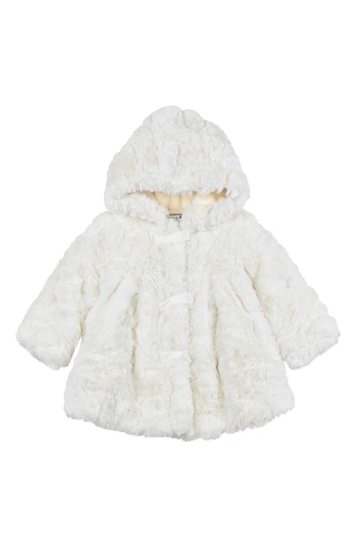 Widgeon Babies' 3 Bow A-line Faux Fur Coat In Milky Clou