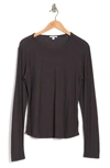 James Perse Long Sleeve Crew Neck T-shirt In Metal