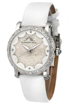 Porsamo Bleu Genevieve Leather Strap Watch, 38mm In Silver-white