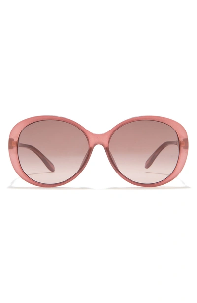 Gucci 59mm Round Sunglasses In Dk Pink