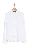 Nautica Linen Button Front Dress Shirt In Bright Wht