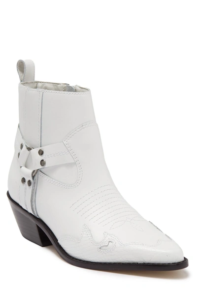 Matisse Low Rider Leather Western Bootie In White