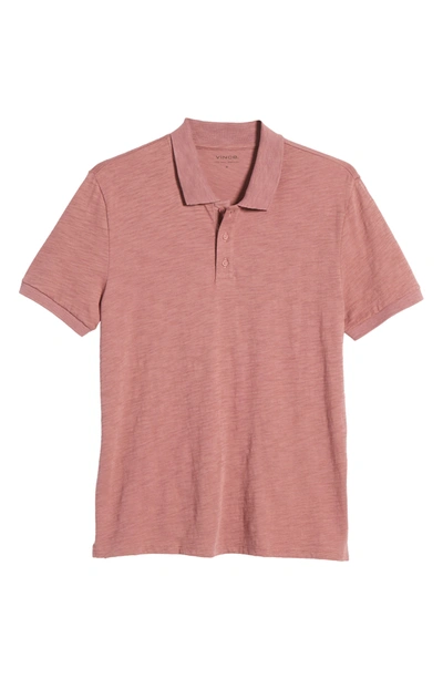 Vince Classic Regular Fit Polo In Mulberry