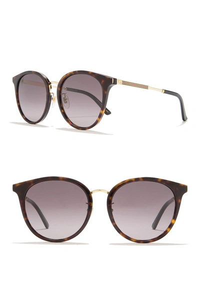 Gucci 56mm Round Sunglasses In Havana