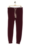 Theo And Spence Yummy Pocket Brushed Knit Joggers In Burgundy