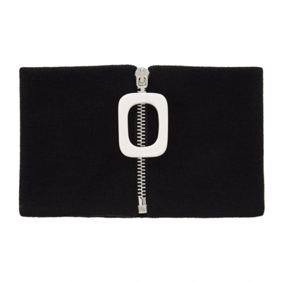 Jw Anderson Black Knit Neckband Scarf