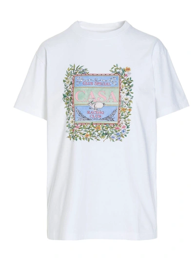 Casablanca Printed Organic Cotton Jersey T-shirt In White