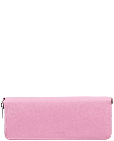 Balenciaga Pink Leash Clutch Wallet In Pink &amp; Purple