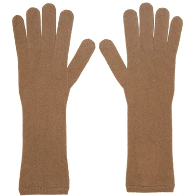 Max Mara Oglio Cashmere Gloves In Camel