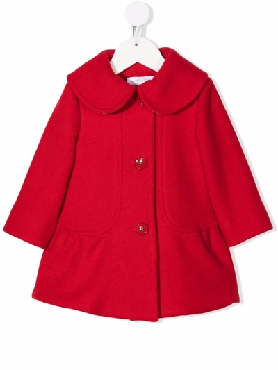 Monnalisa Babies' Single-breasted Virgin Wool Coat In Red