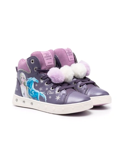 Geox Kids' J Skylin High-top Trainers In Purple