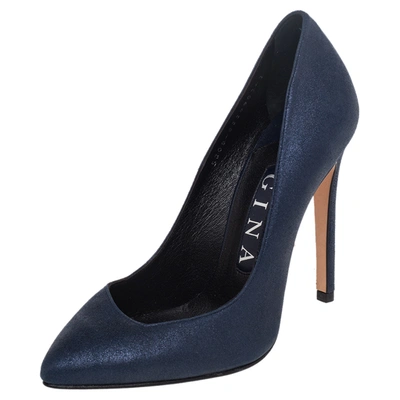 Pre-owned Gina Navy Blue Suede Pumps Size 36