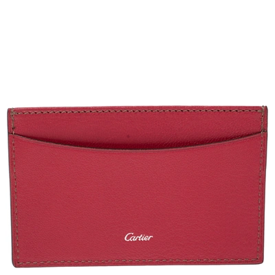 Pre-owned Cartier Card Holder In Pink