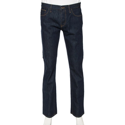 Pre-owned Gucci Indigo Dark Wash Denim Regular Fit Jeans M In Blue