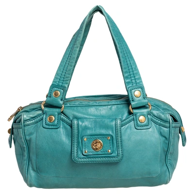 Pre-owned Marc By Marc Jacobs Green Leather Totally Turnlock Benny Satchel