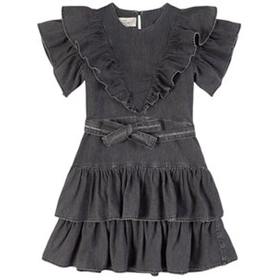 Les Coyotes De Paris Kids' Clarice Denim Dress Antra Denim Wash In Black