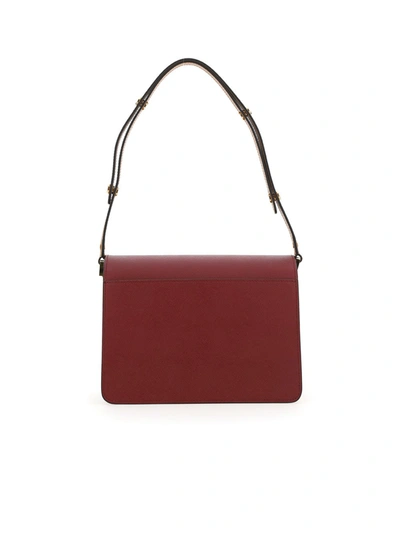 Marni Satchel & Cross Body In Deep Red+lily White+dijon+(dune)