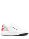 DSQUARED2 WHITE APPLIQUÉ LOW-TOP SNEAKERS