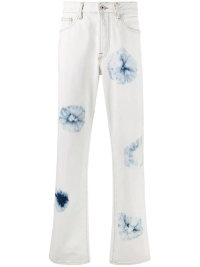 Marcelo Burlon County Of Milan Straight Leg Cross Shibori Jean White And Blue