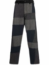 Comme Des Garçons Shirt Contrast Patchwork Straight-leg Trousers In Black
