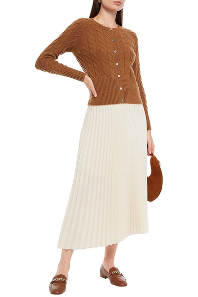 N•peal Cable-knit Cashmere Cardigan In Brown