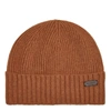 Barbour Carlton Wool Blend Fleece Lined Beanie In Brown