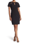 Focus By Shani Keyhole Crepe Dress In Black