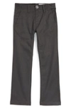 Volcom Kids' Modern Stretch Chinos In Charcoal Heather