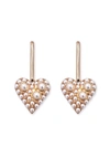 Carolina Herrera Goldtone Faux Pearl Mini Heart Drop Earrings In Pearl Gold