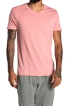 X-ray Patch Pocket V-neck T-shirt In Salmon