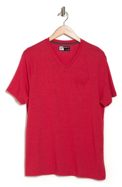 X-ray Patch Pocket V-neck T-shirt In Red