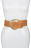 Raina Outlaw Leather Belt In Camel
